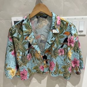 Zara Crop button up